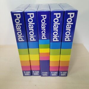 Polaroid T-120 VHS Supercolor Plus Video Cassette Sealed Lot of 5 NEW‎